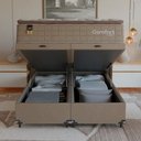 Ver imagem 6 de Cama Box Baú Casal Bipartido Colchão Comfort Class Pillowtop Bege/suede Bege
