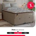 Ver imagem 5 de Cama Box Baú Casal Bipartido Colchão Comfort Class Pillowtop Bege/suede Bege