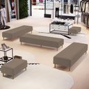 Ver imagem 6 de Kit 02 Puffs Decorativo Sala de Estar Bali W01 Pés Palito 210x60cm Bouclê Bege - Lyam Decor