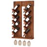 Adega De Parede Rústica Kansas Madeira Maciça 10 Garrafas Suporte Para Taças W02 Imbuia - Lyam - 1