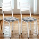 Ver imagem 2 de Kit 2 Cadeiras Tubular Europa 118 Branco Assento Floral Cinza Artef