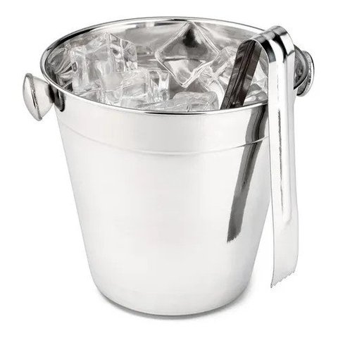 Kit Bar em Inox Coqueteleira, Pegador e Balde de Gelo