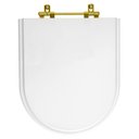 Ver imagem 1 de Assento Sanitário Carrara Branco para Vaso Deca com Ferragem Dourada