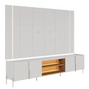 Ver imagem 2 de Rack para Sala com Painel para TV 75 pol com LED 243cm Novare C04 Off White Matte Freijó - Lyam