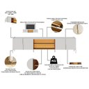 Ver imagem 5 de Rack para Sala com Painel para TV 75 pol com LED 243cm Novare C04 Off White Matte Freijó - Lyam