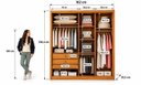 Ver imagem 6 de Guarda Roupa Solteiro MDF 2 Portas 3 Gavetas Ávila Marrom/Cinamomo