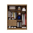 Ver imagem 5 de Guarda Roupa Solteiro MDF 2 Portas 3 Gavetas Ávila Marrom/Cumaru