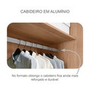 Ver mais imagens de Guarda Roupa Solteiro MDF 2 Portas 3 Gavetas Ávila Marrom/Cumaru