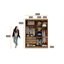 Ver imagem 4 de Guarda Roupa Solteiro MDF 2 Portas 3 Gavetas Ávila 