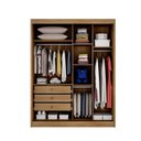 Ver imagem 5 de Guarda Roupa Solteiro MDF 2 Portas 3 Gavetas Ávila Marrom/Cumaru Fendi