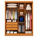 Ver imagem 3 de Guarda Roupa Solteiro MDF 2 Portas 3 Gavetas Ávila Marrom/Cinamomo Fendi