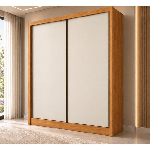 Guarda Roupa Solteiro MDF 2 Portas 3 Gavetas Ávila Marrom/Cinamomo Fendi