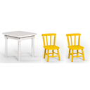 Ver imagem 1 de Conjunto Infantil 60x60 com 2 Cadeiras - Amarela - Jm Móveis