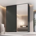Ver imagem 1 de Guarda Roupa Creta Mdf 199,9x230cm 2 Portas com Espelho Grafitto 1215