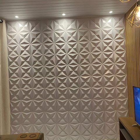 Kit 10 Placas Pvc 3d Revestimento de Parede Decorativa Estrelar 25 Cm