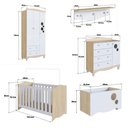 Ver imagem 4 de Quarto Infantil 5 Peças com Berço Guarda Roupa e Cômoda Cor:carvalho Araguaia com Branco