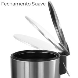 Lixeira para Banheiro e Cozinha Inox com Pedal Spin 20 Litros - Brinox - 3