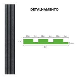 Painel Ripado Laminado de Eva Autocolante Rpdol 10cm Linha Urban Black 10 Metros Rpdol 07 - 3