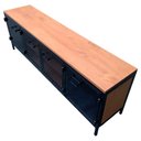 Ver imagem 7 de Rack de Madeira com 4 Portas de Chapas de Ferro - Modelo Industrial - Cores Preto e Canela