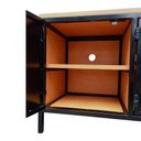 Ver imagem 4 de Rack de Madeira com 4 Portas de Chapas de Ferro - Modelo Industrial - Cores Preto e Canela