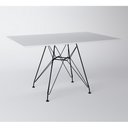 Ver imagem 2 de Conjunto de Mesa Eames Eiffel de Ferro Preto Tampo Branco 120x75 4 Cadeiras Ferro Preta Assento Bran