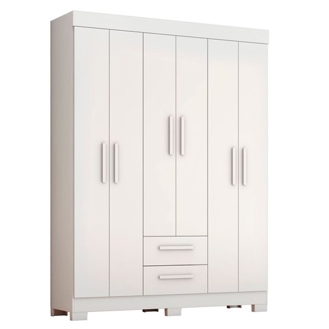 Guarda-roupa Nt 6015 Branco com Rosa - Notavel