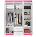 Ver imagem 6 de Guarda-roupa Nt 6015 Branco com Rosa - Notavel