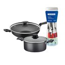 Ver imagem 1 de Caçarola Turim Alumínio Chumbo Antiaderente 2,8l + Faqueiro Ipanema Vermelho 24pc + Wok Loreto 3,