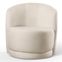 Ver imagem 4 de Poltrona para Sala de Estar Madeira Maciça Base Fixa Alice Branco Off White