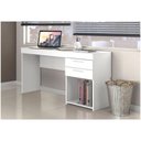 Ver imagem 3 de Mesa Home Office 51015 Para Quarto E Escritório 2 Gavetas Notável Branco