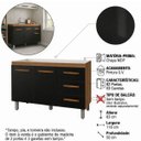 Ver imagem 2 de Balcão de Cozinha Bianca 1,20m 2 Portas 3 Gavetas Cor:savana / Preto