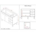 Ver imagem 5 de Balcão de Cozinha Bianca 1,20m 2 Portas 3 Gavetas Cor:savana / Preto