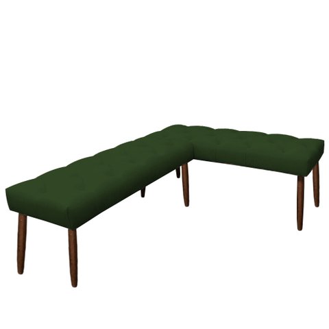Canto Alemão Suede Verde Assento 1,20x0,75 - Dominic Decor