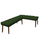 Ver imagem 1 de Canto Alemão Suede Verde Assento 1,20x0,75 - Dominic Decor