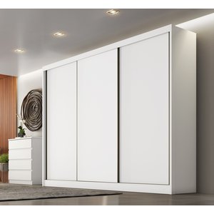 Guarda Roupa Casal em MDF 3 Portas 6 Gavetas Montreal 
