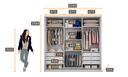 Ver imagem 4 de Guarda Roupa Casal em MDF 3 Portas 6 Gavetas Montreal Branco