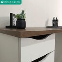 Ver imagem 3 de Mesa Escrivaninha Escritorio Due Moderno 10 Gavetas MDP 136cm Nogal Branco Artany