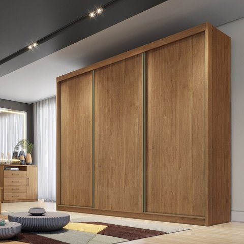 Guarda Roupa Casal MDF 3 Portas 6 Gavetas Montreal 