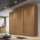Ver imagem 1 de Guarda Roupa Casal MDF 3 Portas 6 Gavetas Montreal Marrom/Cumaru