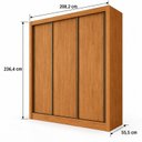 Ver imagem 4 de Guarda Roupa Casal MDF 3 Portas 6 Gavetas Montreal Marrom/Cinamomo