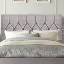 Ver imagem 1 de Painel Estofado Luxo Capitonê Istambul 195cm King Size para Cama Box Corino Cinza - Gat Magazine
