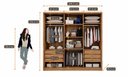 Ver imagem 5 de Guarda Roupa Casal MDF 3 Portas 6 Gavetas Montreal Marrom/Cumaru Fendi
