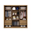 Ver imagem 4 de Guarda Roupa Casal MDF 3 Portas 6 Gavetas Montreal Marrom/Cumaru Fendi