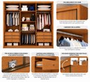 Ver imagem 6 de Guarda Roupa Casal MDF 3 Portas 6 Gavetas Montreal Marrom/Cumaru Fendi
