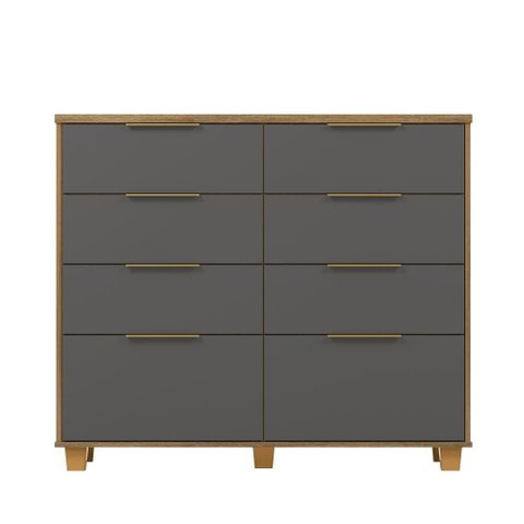 Cômoda Dubai Intense 121cm 6 Gavetas e 2 Gavetões - Nature/Alasca