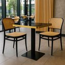 Ver imagem 2 de Conjunto Mesa de Jantar Redonda Venezia 70x70cm Preta com 2 Cadeiras Roma - Preto