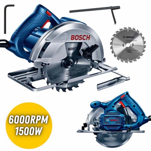 Serra Circular Bosch GKS-150 1500W 127V Elétrica + Disco 24 Dentes Com Vídea P/ Marcenaria