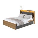 Ver imagem 2 de Cama de Casal com 6 Gavetas e Cabeceira LED Genebra