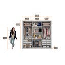 Ver imagem 4 de Guarda Roupa Casal MDF com Espelho 3 Portas 6 Gavetas Montreal 