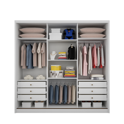 Guarda Roupa Casal MDF com Espelho 3 Portas 6 Gavetas Montreal  - 2